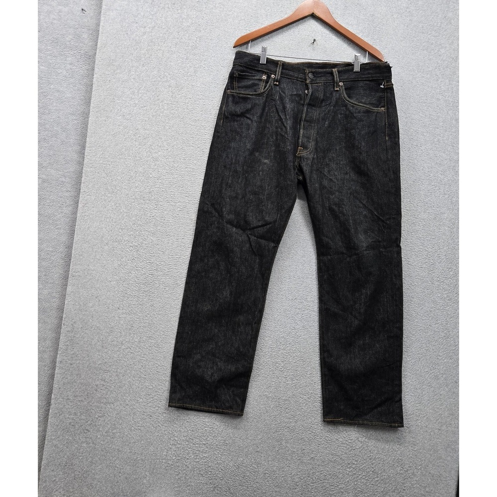 Levi's 501 Men Jeans 35X30 Black Denim Original Fit Straight Leg 28" Inseam READ